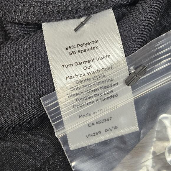 Talbots Womens Blouse Black Split Neck Pullover Stretch Blouson Sleeve Size XL - Picture 4 of 5